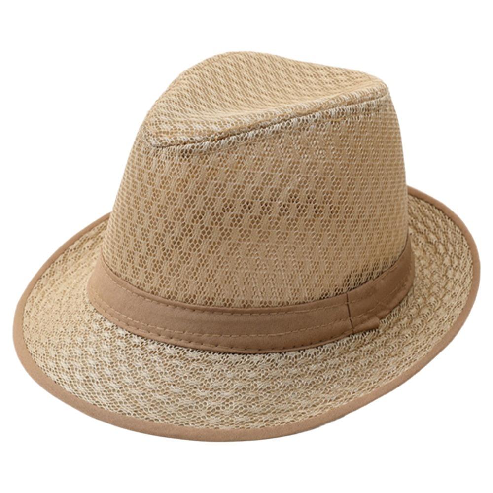 Mesh Western Cowboy Hat Breathable Jazz Fedora Hats New Roll Brim Cowgirl Cap Outdoor Riding