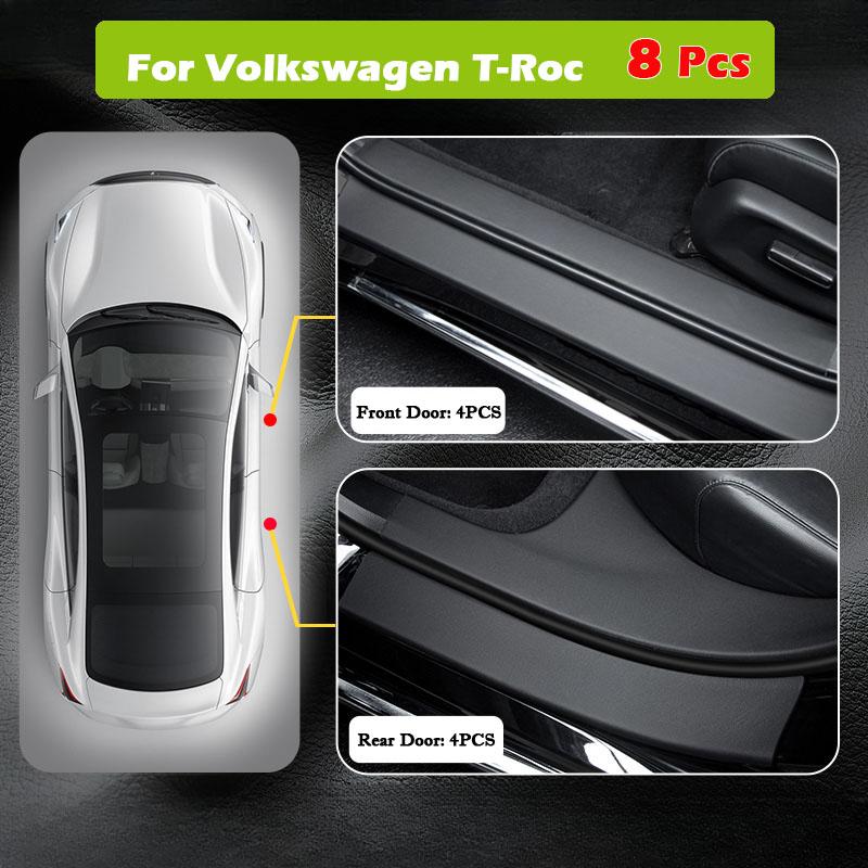 For Volkswagen T-Roc 2018-2025 Car Threshold Strip Protector Sticker Door Trunk Scratch Resistant Trampling Pad Decor Accessorie