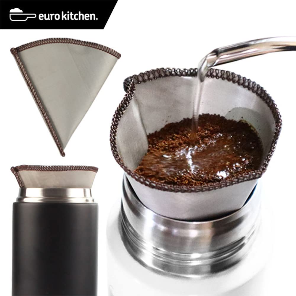EuroKitchen Kasai Euro Kitchen многоразовый фильтр для кофе кружка бутылка прямая поставка 1 шт. (Складной фильтр для кофе из нержавеющей стали) EUMB12