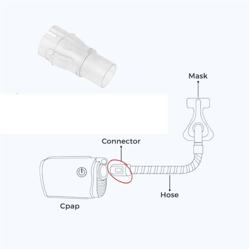 Адаптер Шланг Соединение Для Воздуха Мини Для Вентилятора- Подключается К Порту Адаптера Диаметром Маски 22 мм