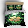 Green and gold clover. Bedding sets Duvet cover sets Duvet covers Pillowcases(1 * Duvet Cover 2 * Pillowcases without duvet insert)