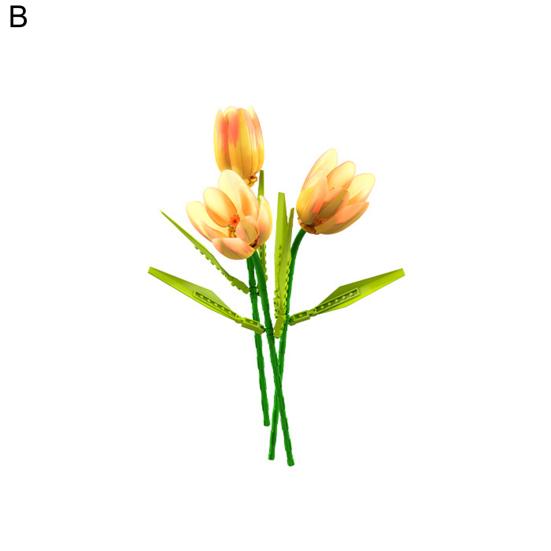 1/3/6 шт. Строительный блок ветка тюльпана DIY ручной работы красочный цветочный блок строительная игрушка