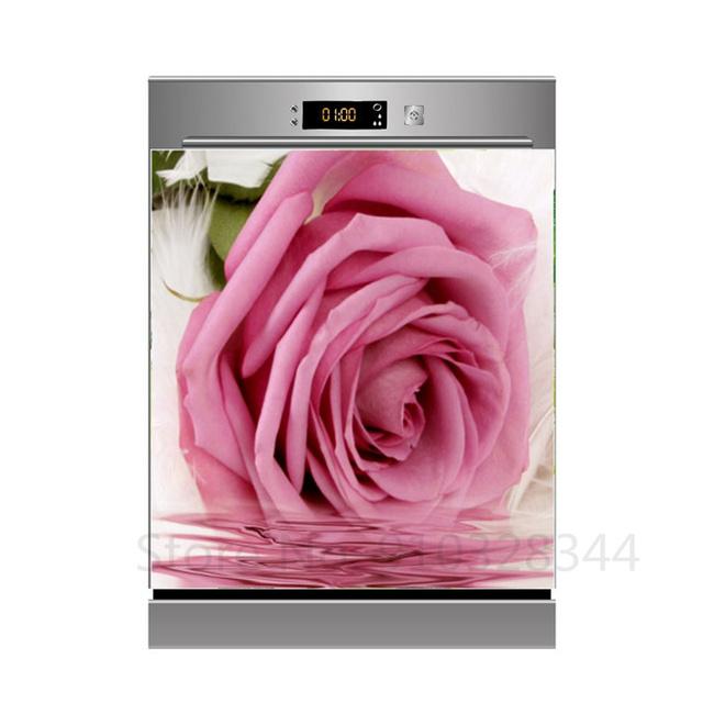 Наклейка для украшения посудомоечной машины «сделай сам», кухонные обои, виниловая наклейка на стену, настенная наклейка с фруктами и цветами для домашнего декора