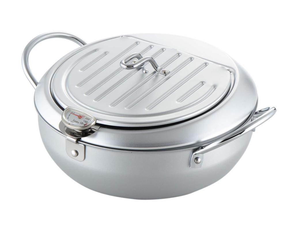 Castle Enterprise Yoshikawa Mirakutei II Кастрюля для темпуры 24 см, для индукционных плит, Сделано в, Доступна подарочная упаковка, Крышка, (с термометром), Совместимый, Япония,