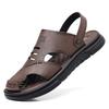 Leather Sandals Men's Outer Wear Summer Breathable Casual Men's Sandals Soft Surface Beach Men's Trendy Shoes 2025 Direct Sales
