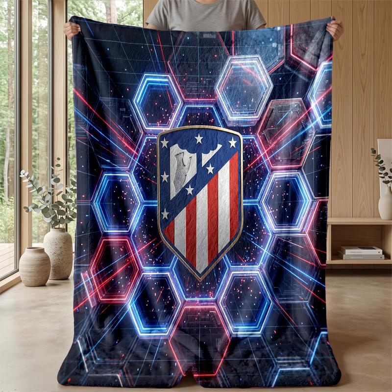 Atletico Madrid Theme blanket Soft Flannel Blanket Plush Throw Blanket Cozy Sofa Bed Blanket for Home Decor