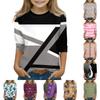 Print Tops For Youth Girls 5-16 Years Round Neck 3/4 Sleeves T-Shirts Trendy Tops Outfit Tees