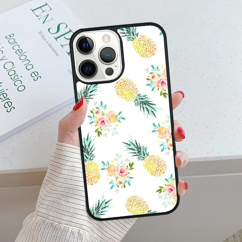 Милый чехол для телефона с рисунком ананаса для iPhone 17 Air 15 16 16e 14 13 Pro Max Coque 12 11 Pro Max PLUS мобильные fundas чехол
