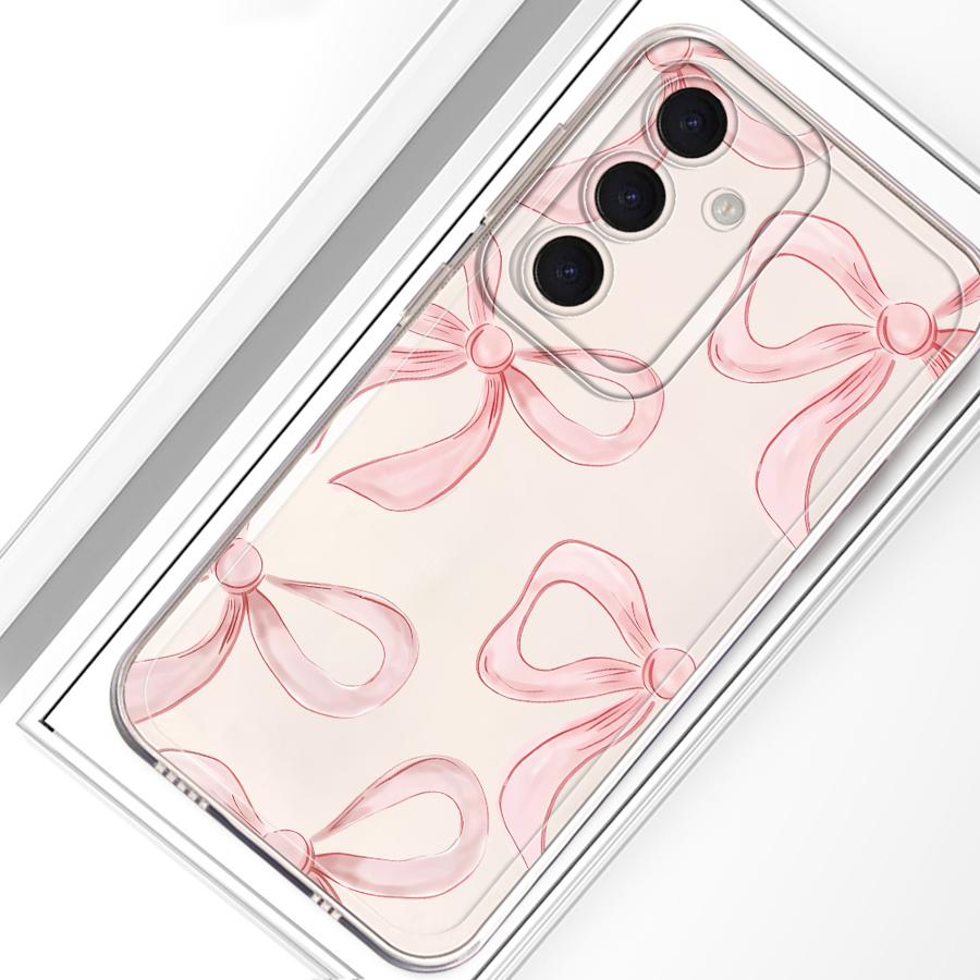 Милый Розовый Чехол-Бант для Телефона Samsung Galaxy A54 A15 A14 A16 A56 A50 A26 A24 A33 A52 A25 A51 A36 A13 A52 A31 A55 A23 A34 A35