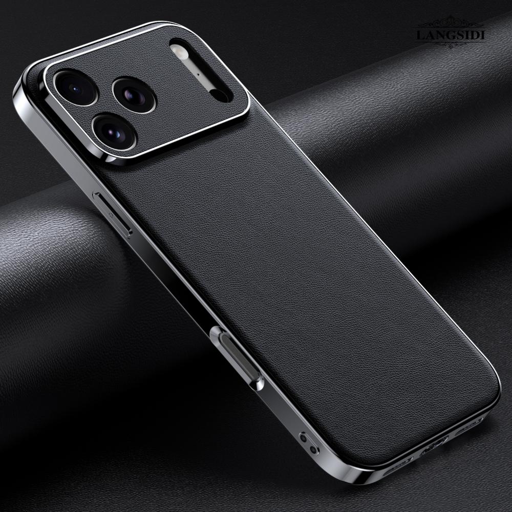 Кожаный чехол для телефона для iPhone 17 16 15 14 Pro Max Air 17Pro 16Pro Защита всей камеры Задняя крышка