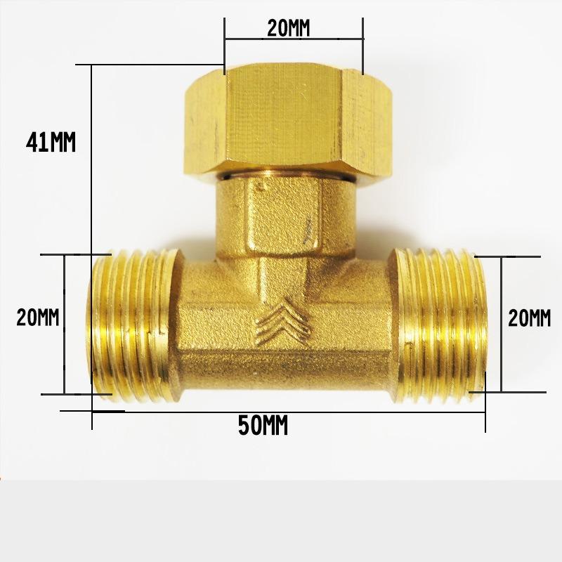 Pneumatic Plumbing Brass Pipe Fitting Male/Female Thread 1/2 BSP Tee Type Copper Fittings Water Oil Gas Adapter