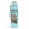 1PC Cleaning Cat Quote Text 750ml Color Plastic Sports Water Bottle Leakproof Flip Straw Lid Suitable for Sports Office Home Use