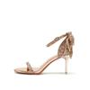 2308-1 Rhinestone Sandals 2024 New Bow Crystal Word with Banquet Socialite Stiletto High Heels Shoes