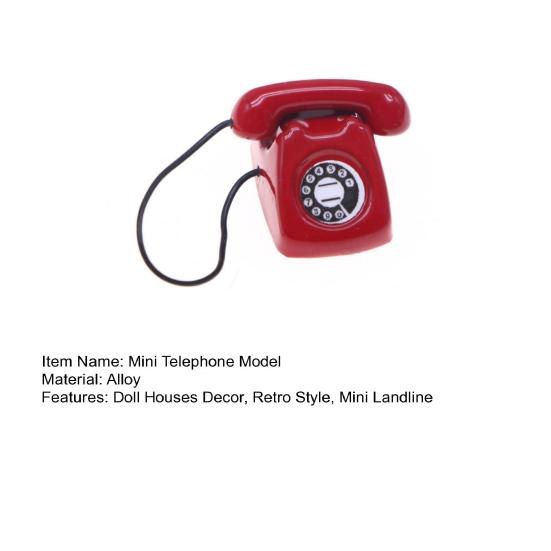 Мини-телефон Модель Кукольный Дом Миниатюрный Ретро Сплав Стационарный Телефон