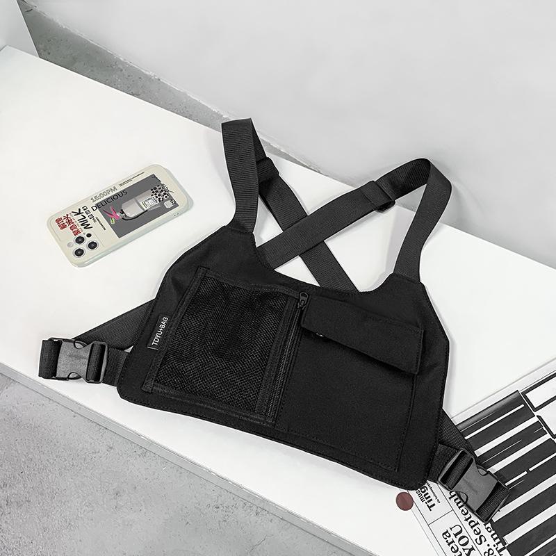 Унисекс тактический рабочий жилет в стиле хип-хоп и нагрудная сумка в комплекте