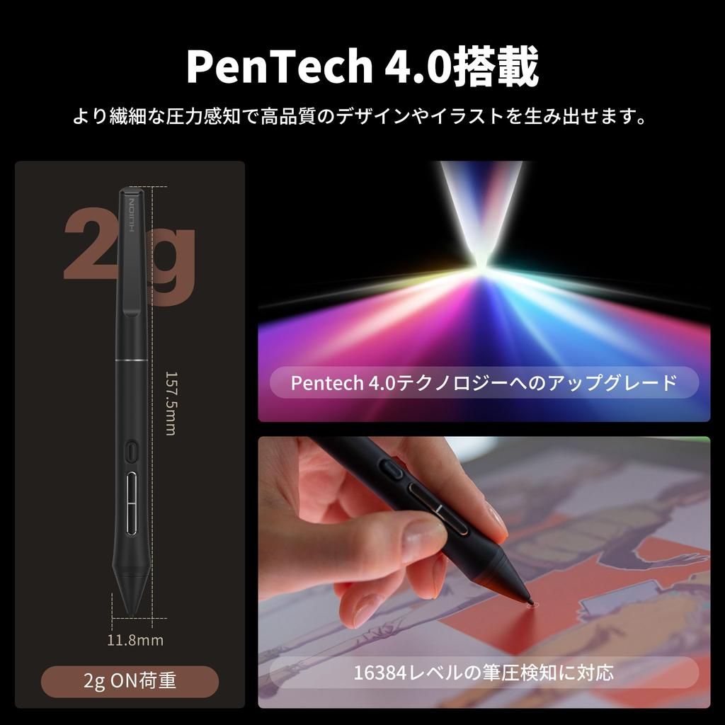 Планшет HUION LCD Kamvas 16 дюймов, усовершенствованная технология Pentech, ручка PW600L, поддерживает 16384 уровня определения нажатия, точность цветопередачи Delta, цветовое пространство