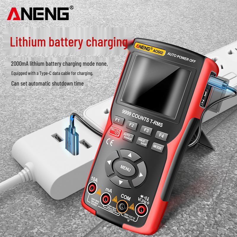 ANENG AOS02 Handheld Smart Digital Oscilloscope & Multimeter with Anti-Burn Protection and High-Precision Multifunctional Color Screen