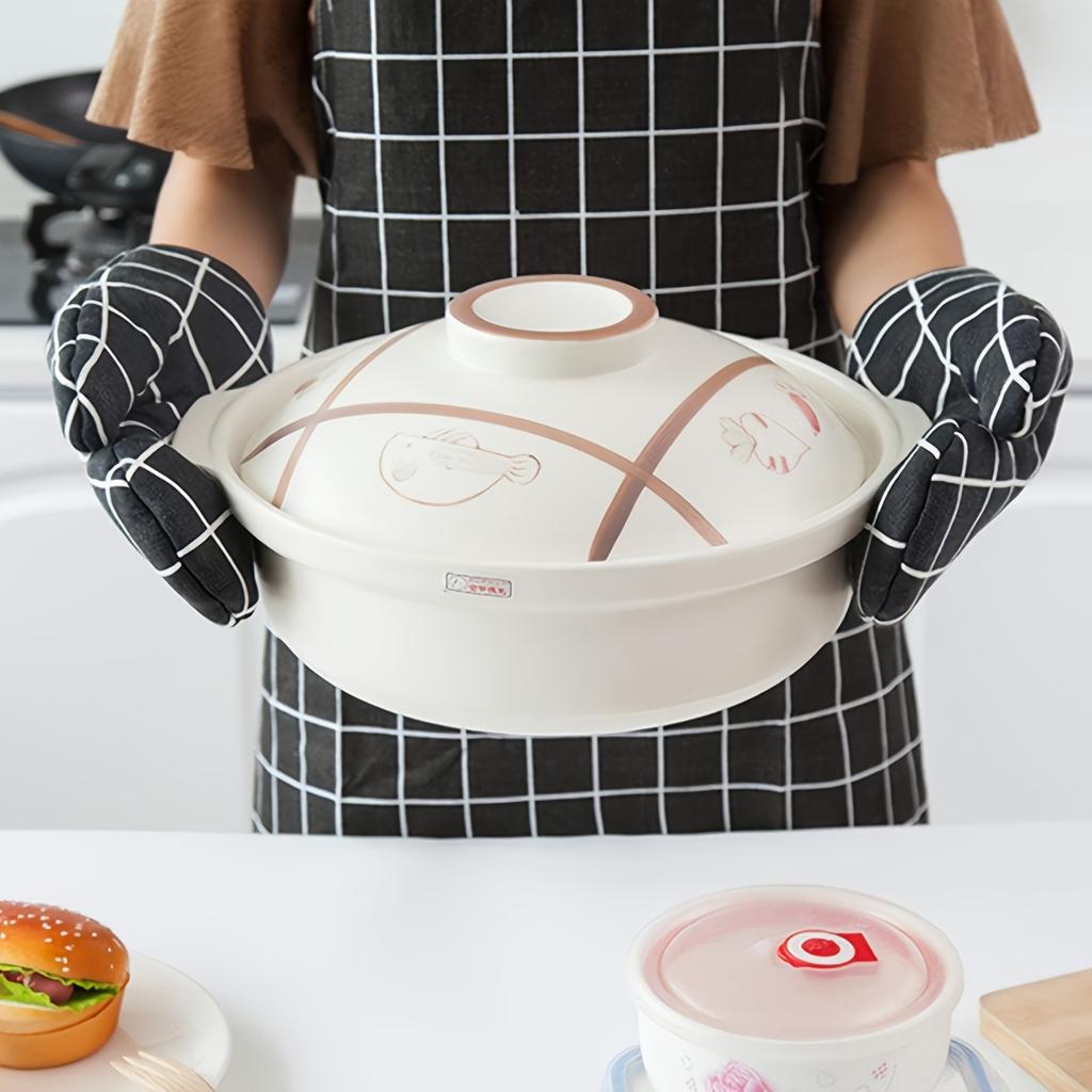 Набор из 4 предметов: кухонные прихватки и подставки под горячее, супертолстые кухонные удлиненные перчатки для духовки с высокой термостойкостью 500 градусов