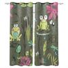 Bamboo And Frog Window Curtains Curtains for Living Room Decorative Items Living Room