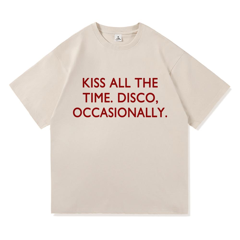 2026 Новый Альбом Kiss All The Time Диско Случайная Футболка Мужская Женская Одежда Харадзюку Высокое Качество Топы Хлопковые Футболки Винтажные