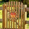 Iron Sun Wall Decor Sun Flower Wall Art Decoration Sun Face Ornament for Home Garden Farmhouse Living Room Bedroom