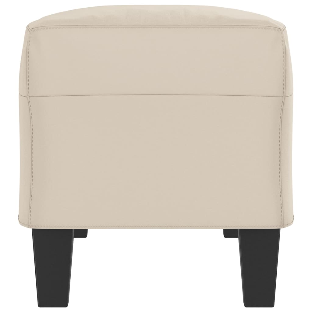 Cream colored Bench 100 x 35 x 41 cm Microfiber Fabric