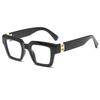 New Square Flat Mirror Simple Fashion Anti Blue Light Eyelasses Package Flower Ink Design Large Frame Glasses Frame Female