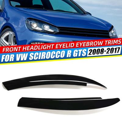 2x Передние фары брови веки отделка наклейки крышка для VW для VOLKSWAGEN Scirocco R GTS 2008-2017 фары брови декор