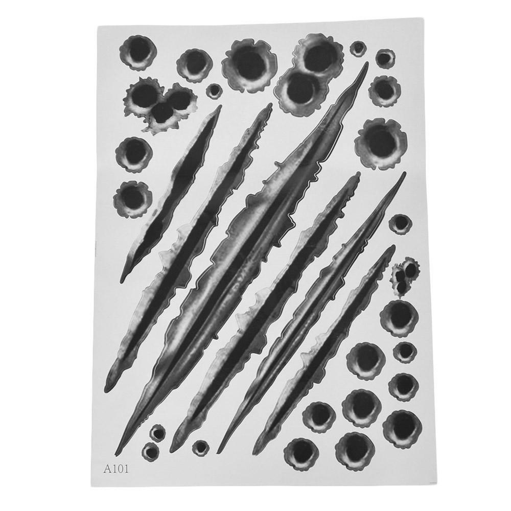 1Pcs Funny Car Stickers 3D Bullet Hole Car Side Stickers Car-covers Motorcycle Scratch Realistic Bullet Hole Waterproof Stickers
