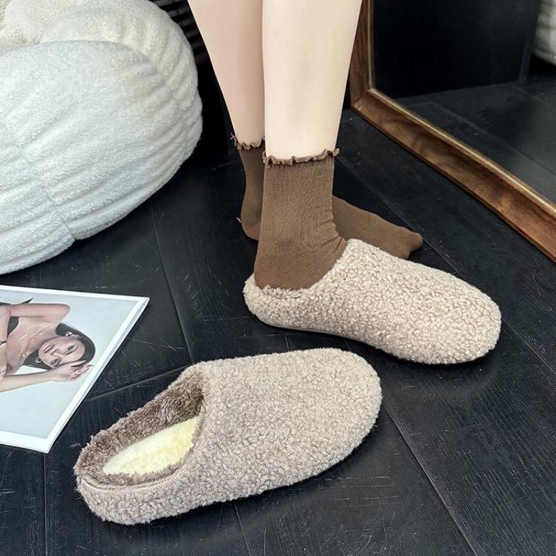 Шерстяная обувь, Тапочки, Женская обувь, Нескользящая, Теплая и Высококачественная хлопковая обувь