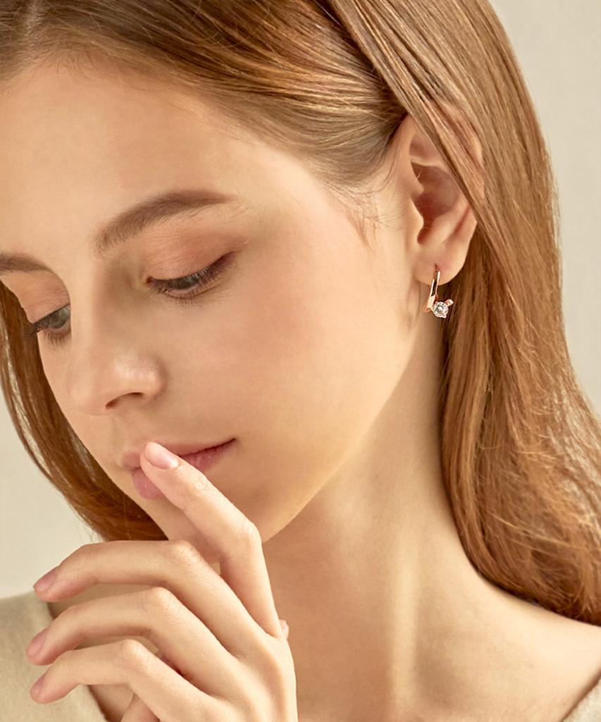 Ellejewelry 14K Gf Серьги-пусеты 'Чистая волна' Elgpee411