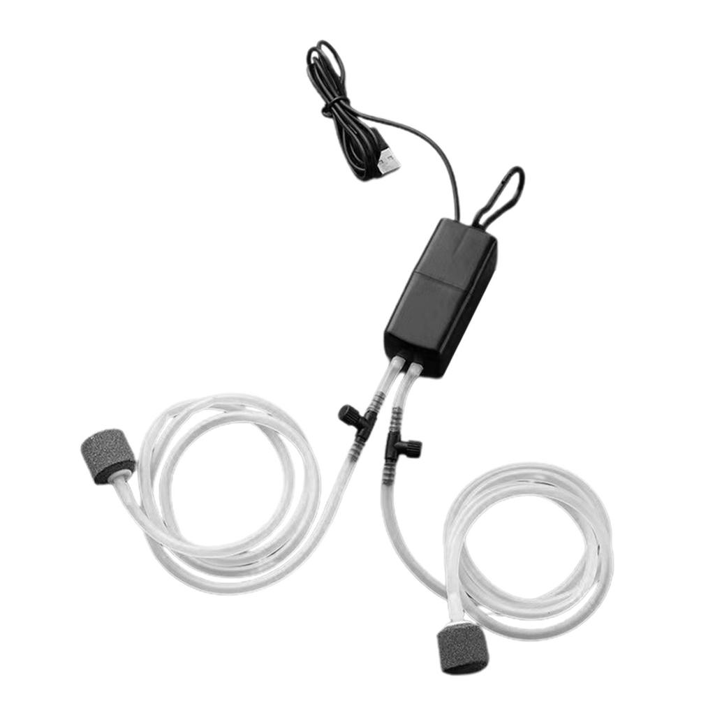 USB Рыбная Кислородный Насос Портативный Бесшумный Двойной Выход Кислород для Рыбалки Насос для Домашнего Аквариума