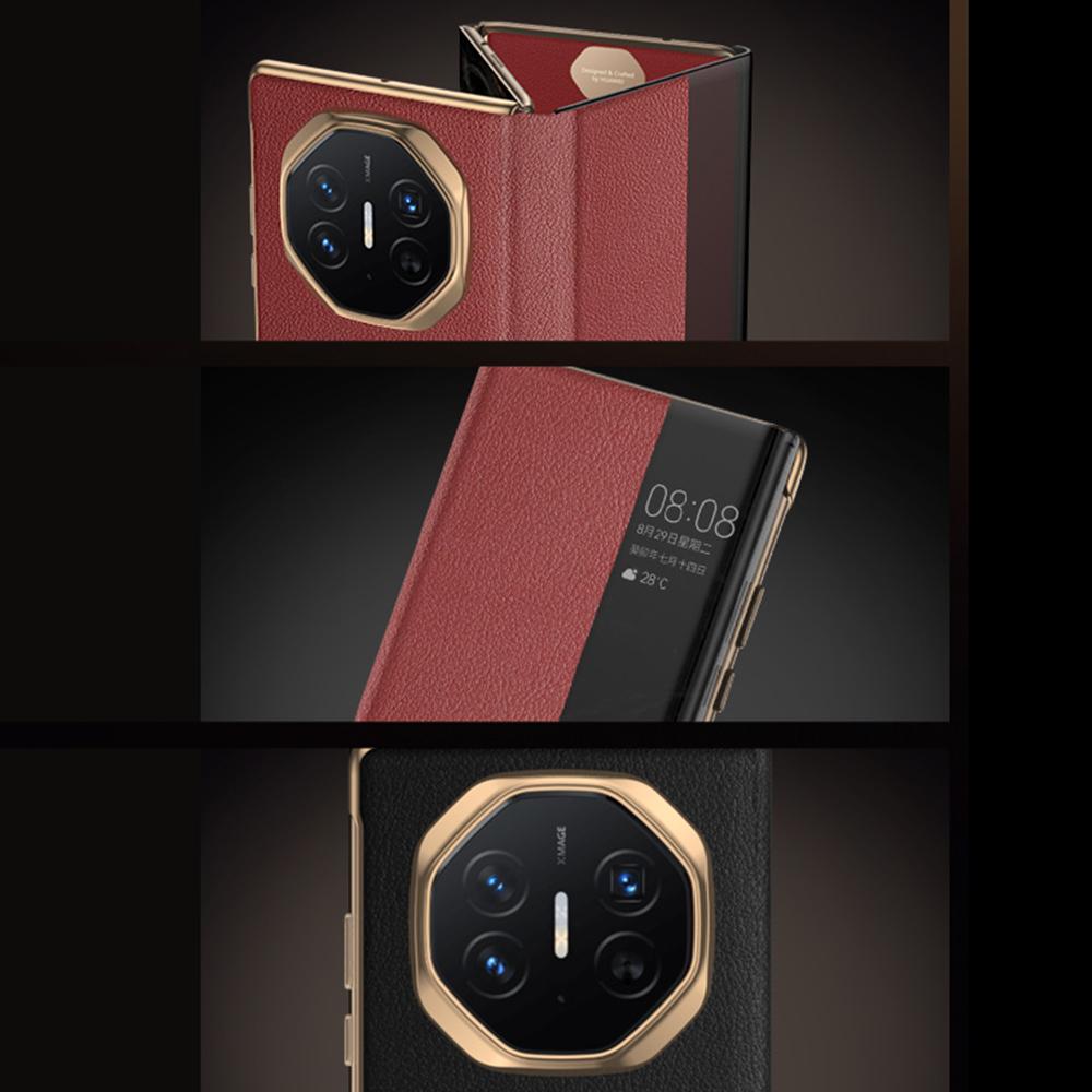 Для Huawei Mate XT Ultimate Case Чехол с окошком просмотра из ПУ кожи+ПК