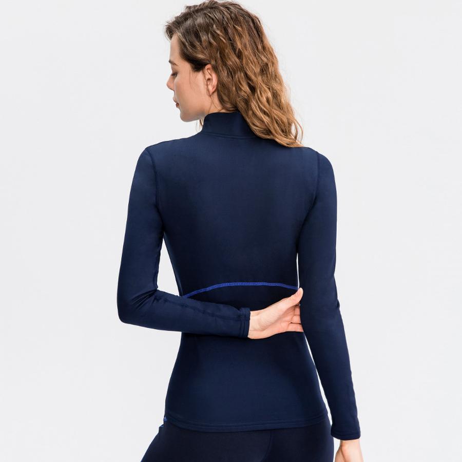 Новая женская осенне-зимняя флисовая куртка для йоги, тренировок, бега, с длинным рукавом, худи на молнии до середины.