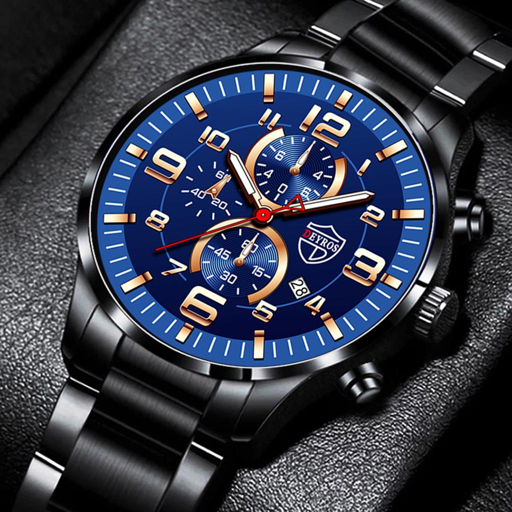 Модные мужские часы из нержавеющей стали, мужские часы с датой, повседневные спортивные часы, роскошные деловые мужские кварцевые наручные часы Relogio Masculino