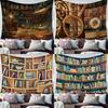 Bookshelf Library Book Decoration Tapestry Home Wall Decoration Office Living Room Tapestry