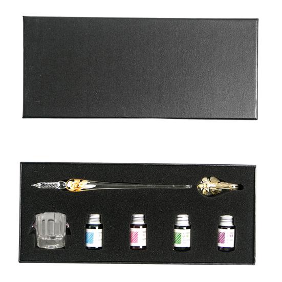 1 комплект перьевой ручки, цветочная ручка, конечная форма, гладкая ручка для письма, портативная хрустальная ручка с чернилами в подарок