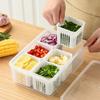 Refrigerator Storage Box 6 Grid Food Vegetable Fruit Storage Box Fridge Organizer Drain Basket Meat Onion Ginger Box