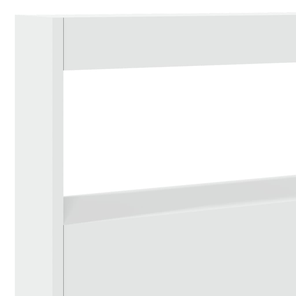 LED Headboard with Shelves White 140x17x102 cm