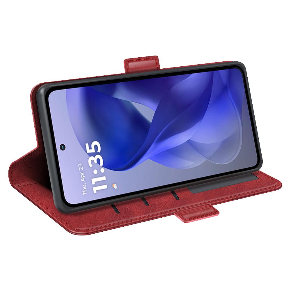 Для Motorola Moto G Power (2025) Чехол-кошелек из телячьей кожи с текстурой