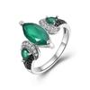 Vintinge Style 925 Sterling Silver Ring with Natural Green Agate & Sky Blue Topaz Women's Fine Jewelry Suitable for Daily Wear