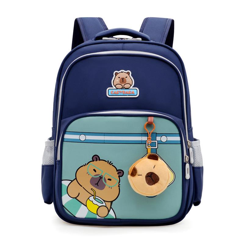 Kids Cartoon Capybara Backpack With Large Capacity And Padding For Elementary School Students