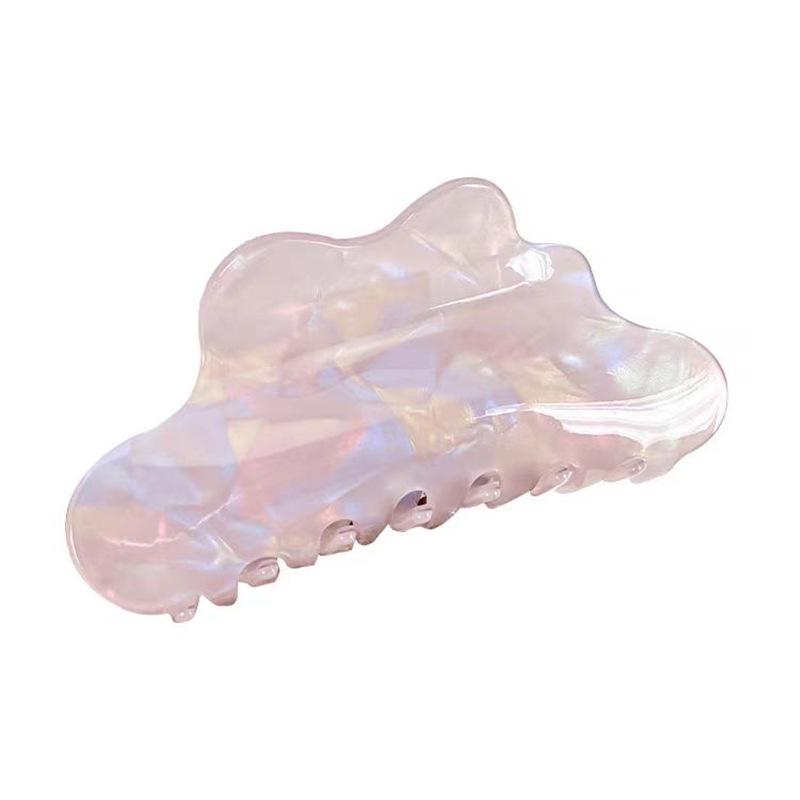 Iridescent Mermaid Hair Claw: Large Imitation Acetate Shark Clip for Women