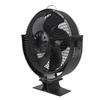 Fireplace Fans Heat Powered 6 Blades Slient with Protective Cover Handle Wood Stove Fan for Gazebo