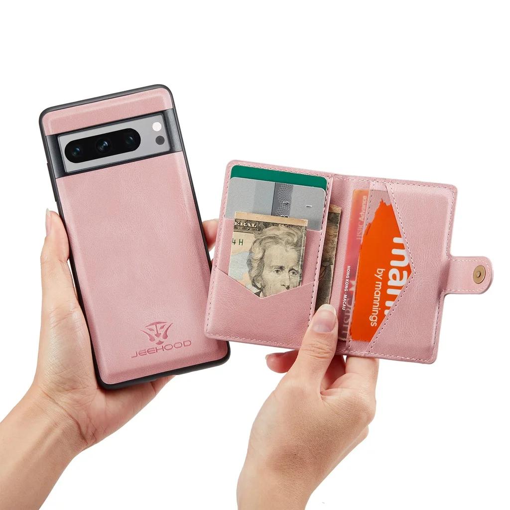 Magnetic Wallet Leather Case for Google Pixel 9 Pro XL 8 Pro 7 7A 6A 5A Pixel Fold Detachable RFID Blocking Card Bag Phone Cover