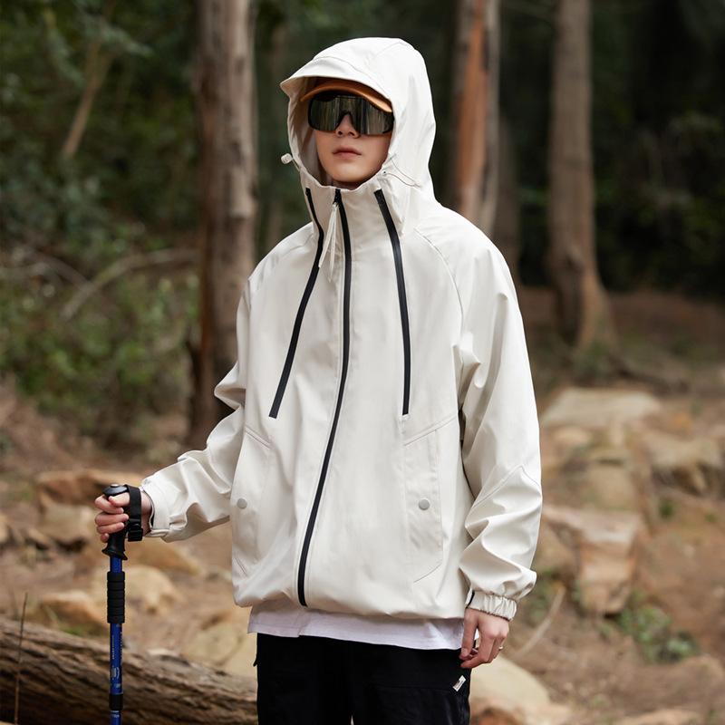 Весенняя новая куртка с капюшоном для пары, повседневная куртка для активного отдыха, модное мужское пальто