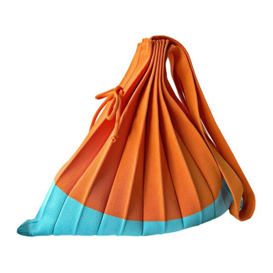 Складная сумка для покупок, многоразовая, аккордеон, продуктовая сумка-тоут, сумка через плечо с цветовыми блоками, плиссированная, для покупок продуктов, для повседневных дел