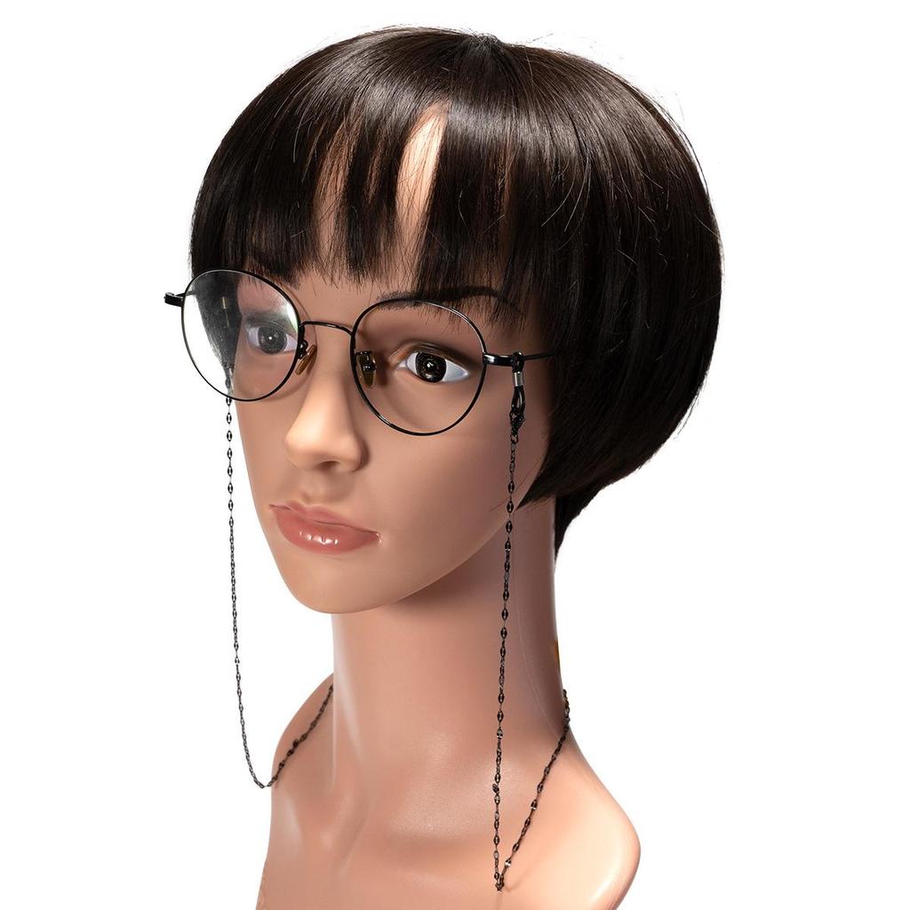 Elegant Gold-Plated Stainless Steel Lips & Mask Lanyard: High-End Titanium Eyeglass Chain