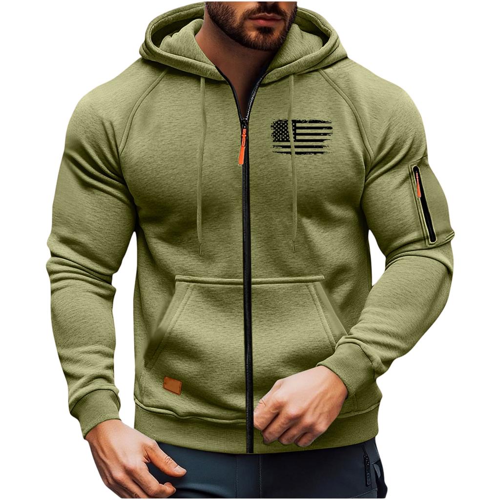 Men's Leisure Long Sleeves Zipper Hooded Hood Hoodie Coat Hooded Hood