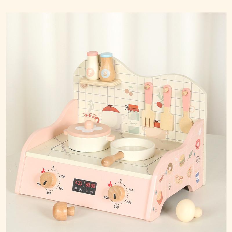 Wooden Kitchen Simulation Cooking Utensils Children Puzzle Toy Set For Kid Gift
